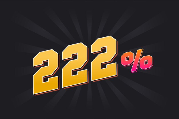 22 banner de descuento con fondo oscuro y texto amarillo 22 por ciento de ventas diseño promocional
