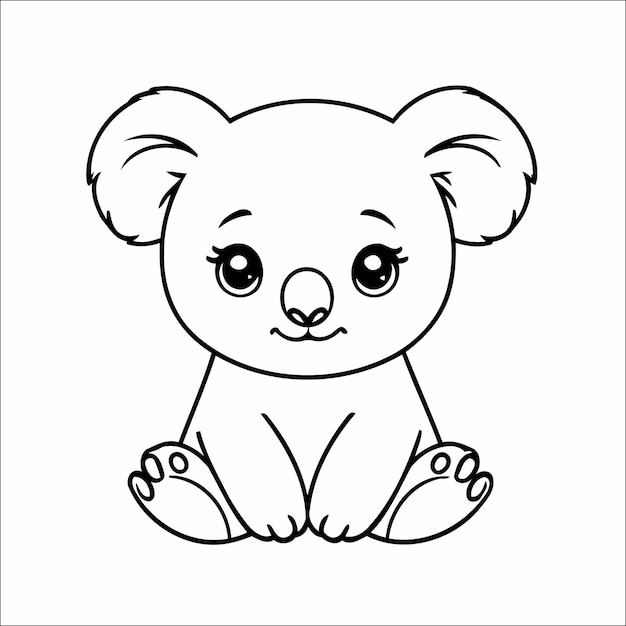 Vector 22 lindos koala kawaii página de colorear vectorial para niños