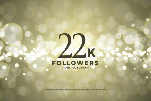 22k seguidores con lámina de oro y efecto bokeh