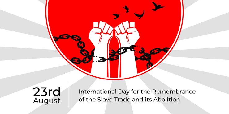 Vector 23 de agosto, día internacional del recuerdo de la trata de esclavos y su abolición