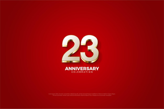23 aniversario con hermosas ilustraciones de números de oro