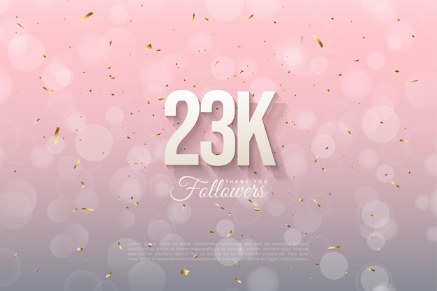 23k seguidores con números 3d en relieve