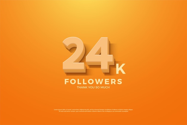 24.000 seguidores con números 3d suaves y realistas.