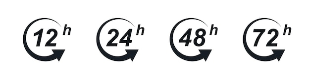 24 7 conjunto de iconos El servicio de 24 horas