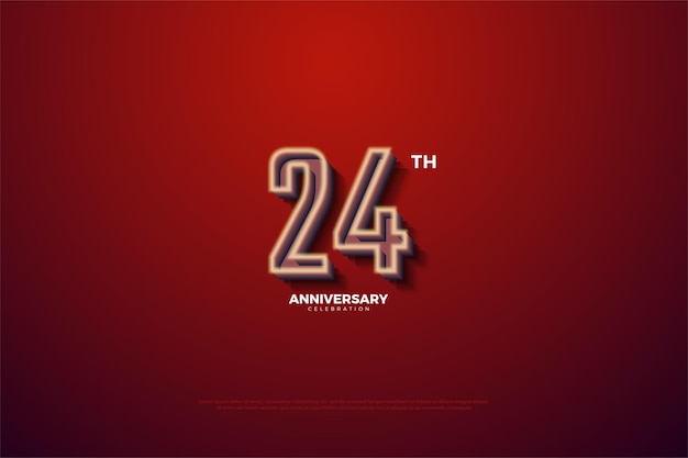 24 aniversario con números de borde blanco