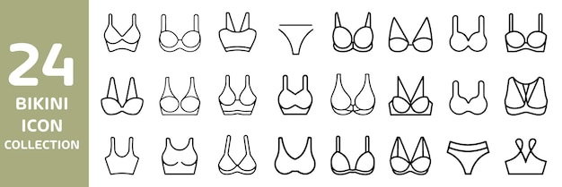 24 Colección de íconos de bikini