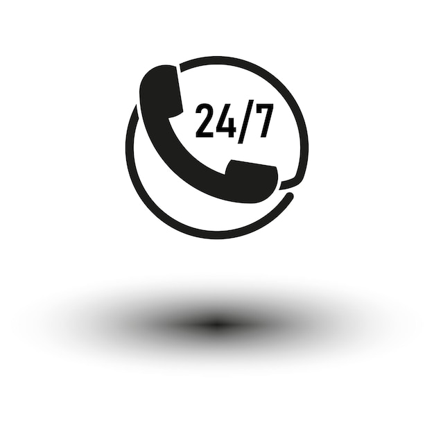 24 horas línea directa icono ilustración vectorial EPS 10 imagen de stock