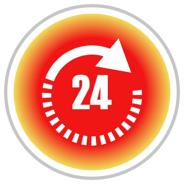 24 horas Orden y servicio Ícono de gestión del tiempo vectorial