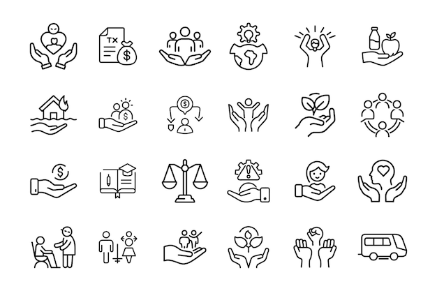 24 icono establecido en 4000x2663 px plantilla