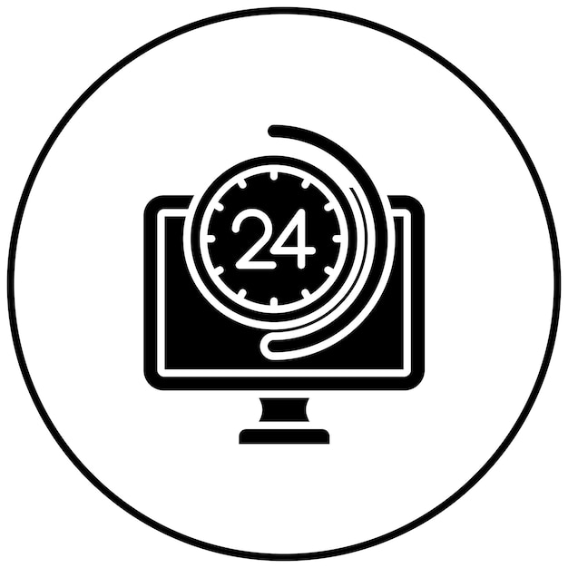 24 Imagen vectorial de icono de monitoreo Puede utilizarse para el marketing digital