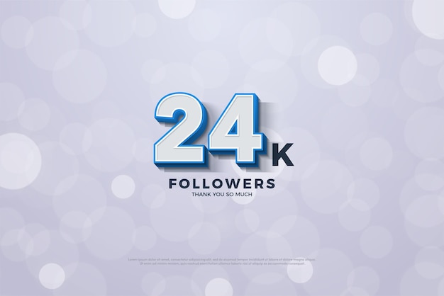 24k seguidores con números 3d.