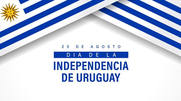 25 de agosto Diseño de tarjetas de felicitación para el Día de la Independencia de Uruguay