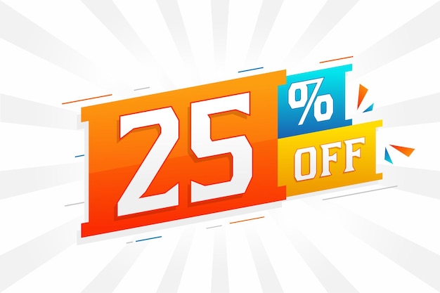 25 por ciento de descuento en 3D Diseño especial de campaña promocional 25 de descuento de 3D Oferta para venta y comercialización