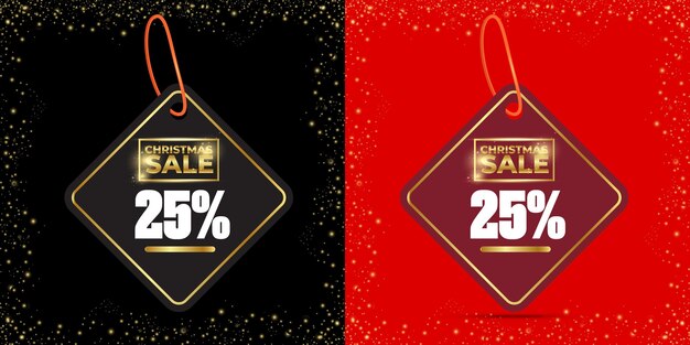 25 por ciento de descuento en la plantilla de diseño de banner de venta de Navidad