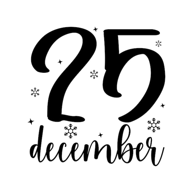 Vector 25 de diciembre invierno svg diseño invierno cita tipografía navideña