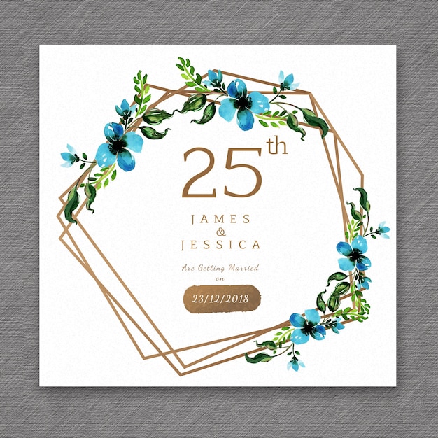 25 diseños del marco floral del aniversario de la boda de la acuarela