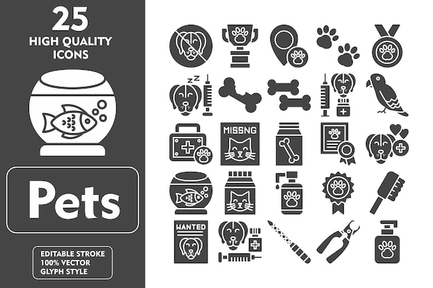 25 Iconos de mascotas de alta calidad