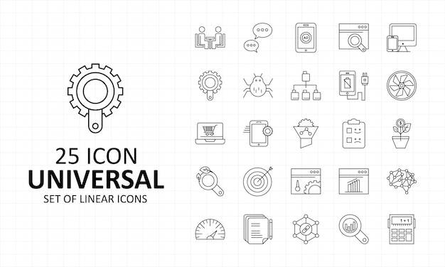 25 íconos universales pixel perfect icons