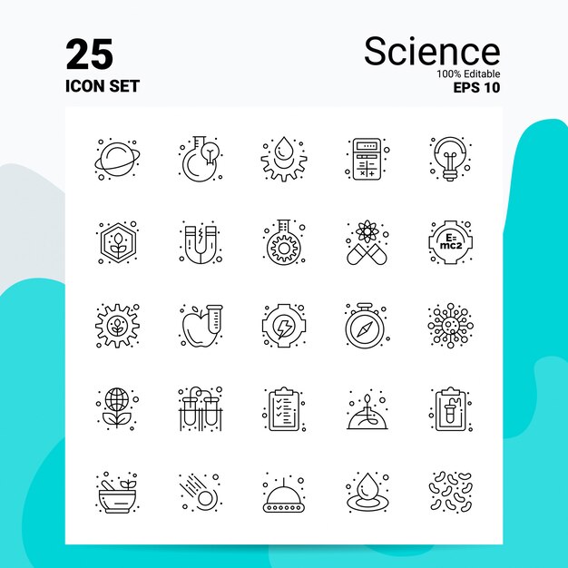 25 Science Icon Set Business Logo Concept Ideas Line icon 