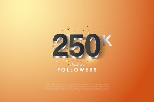 250k seguidores con números plateados