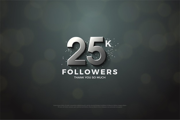 25k seguidores con ilustración de números y antecedentes únicos
