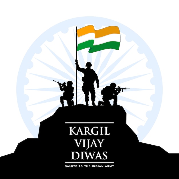 26 de julio Kargil Vijay Diwas celebra el cartel vectorial