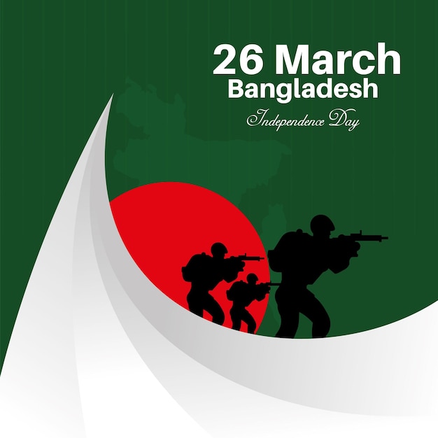 26 de marzo Diseño de carteles del día de la independencia de Bangladesh con el Monumento Nacional a los Mártires