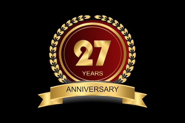 27 años aniversario vector icono logo Elemento de diseño con estilo gráfico moderno