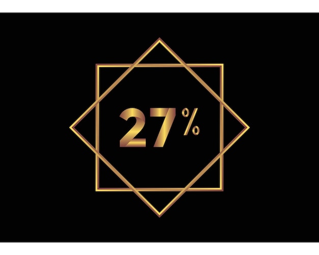 27 por ciento en imagen de vector de oro de fondo negro