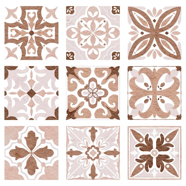 27123 azulejos marroquíes diseño geométrico rosa ajustado en estilo acuarela