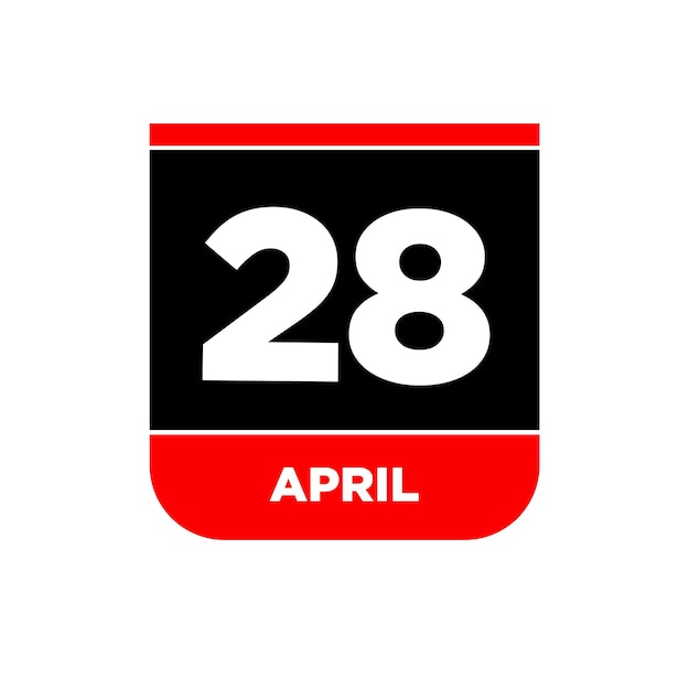 28 de abril icono de página de calendario 28 de abril día