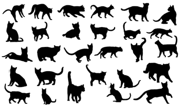 28 Bundle de silueta de gato