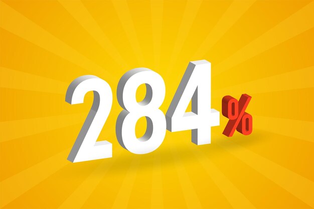 284 texto 3D con descuento para ventas y promoción