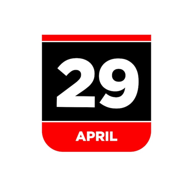 29 de abril icono de página de calendario 29 de abril día