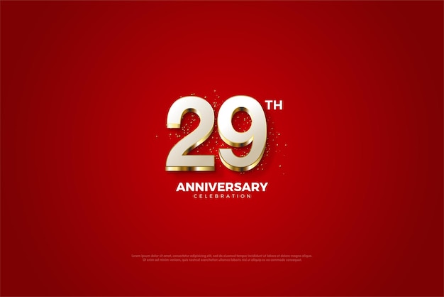 29 Aniversario con lujosos números chapados en oro
