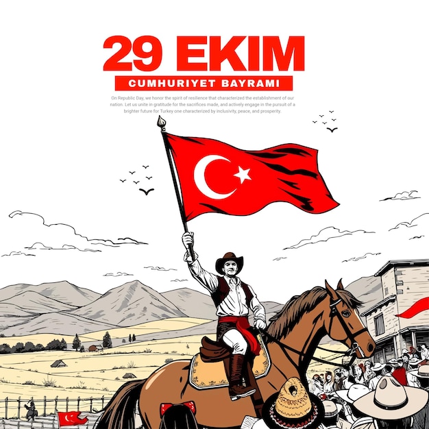 29 Ekim Cumhuriyet bayrami kutlu olsun Celebración del Día Nacional de la República de Turquía Envío en las redes sociales