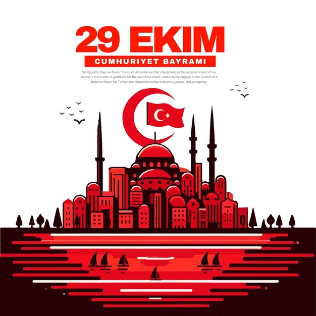29 Ekim Cumhuriyet bayrami kutlu olsun Celebración del Día Nacional de la República de Turquía Envío en las redes sociales