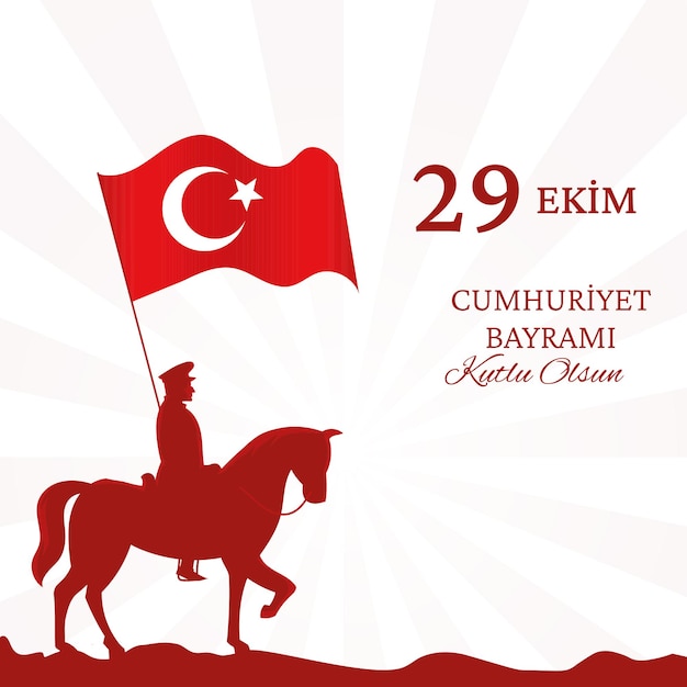 Vector 29 ekim cumhuriyet bayrami