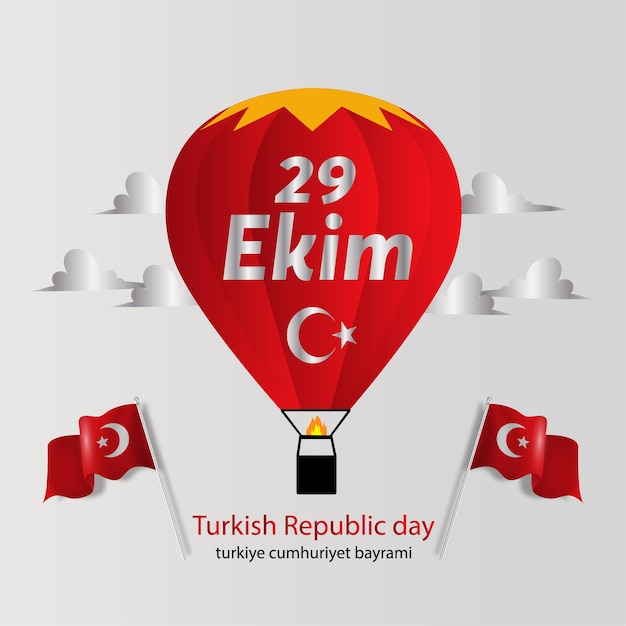 29 Ekim logotipo de diseño de saludo del día de la república turca
