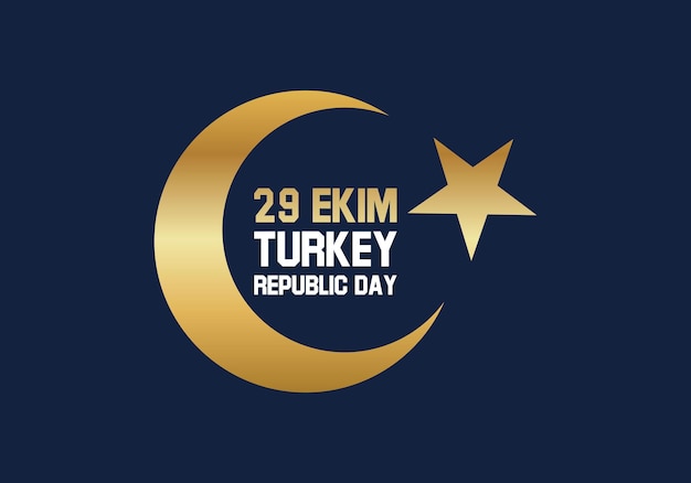 29 de octubre día de la república de turquía. 29 ekim, bandera de turquía y diseño de felices fiestas.
