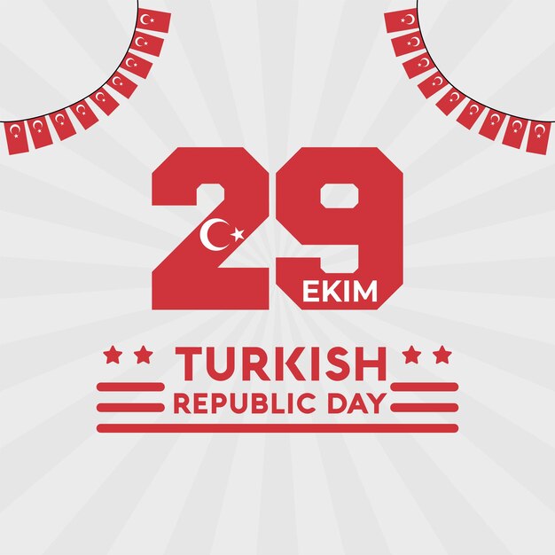 29 de octubre día de la república de turquía, 29 ekim día de la república turca, diseño plano del día de la independencia de turquía