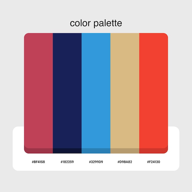 2915540 Paletas de colores con códigos de colores Azul colorido Naranja brillante Púrpura fuerte