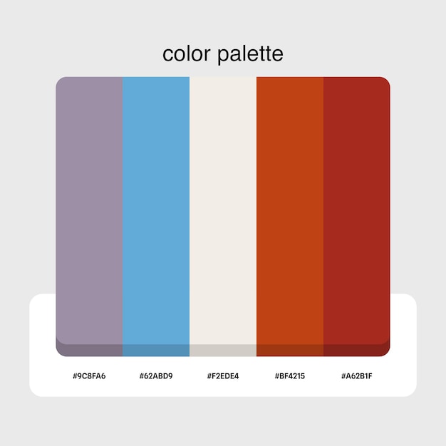 292583 Paletas de colores con códigos de colores de colores azul naranja gris rojo gris