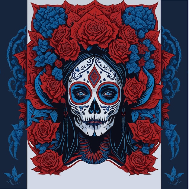 2d ilustración vectorial de a la Catarina mexiko dio de los Muertos