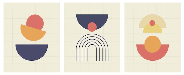 3 Abstracto Diseño de carteles de arte moderno
