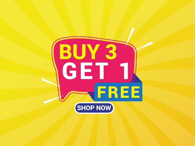 3 Compra 1 Banner Gratuito Oferta especial Banner Gran venta Venta Banner Banner Diseño plantilla