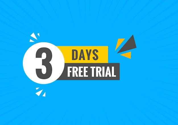 3 días de prueba gratis Diseño de banner Fondo de banner gratis de 3 días