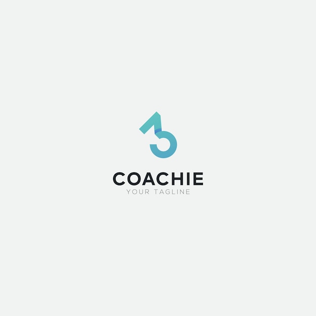 3 letras C para el logo del entrenador simple y moderno