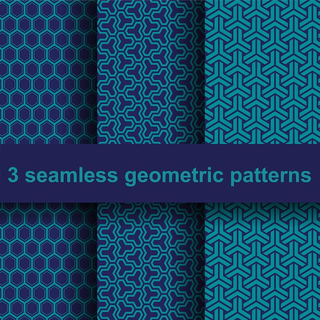 3 patrones geométricos sin costura.