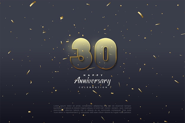30 aniversario con contorno de números dorados